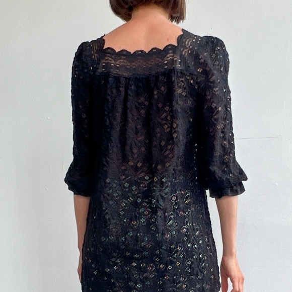 Anne Sui stretch lace eyelet mini dress Y2K 90s size Small - Picture 3 of 10